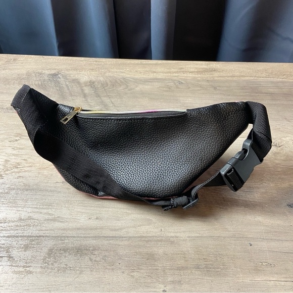 Pink glitter fabric bum bag fanny pack summer child’s zip buckle belt money - Picture 4 of 6